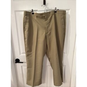 Haband Men's Casual‎ Dress Pants Light Brown Tan Flat Front Size 42/28